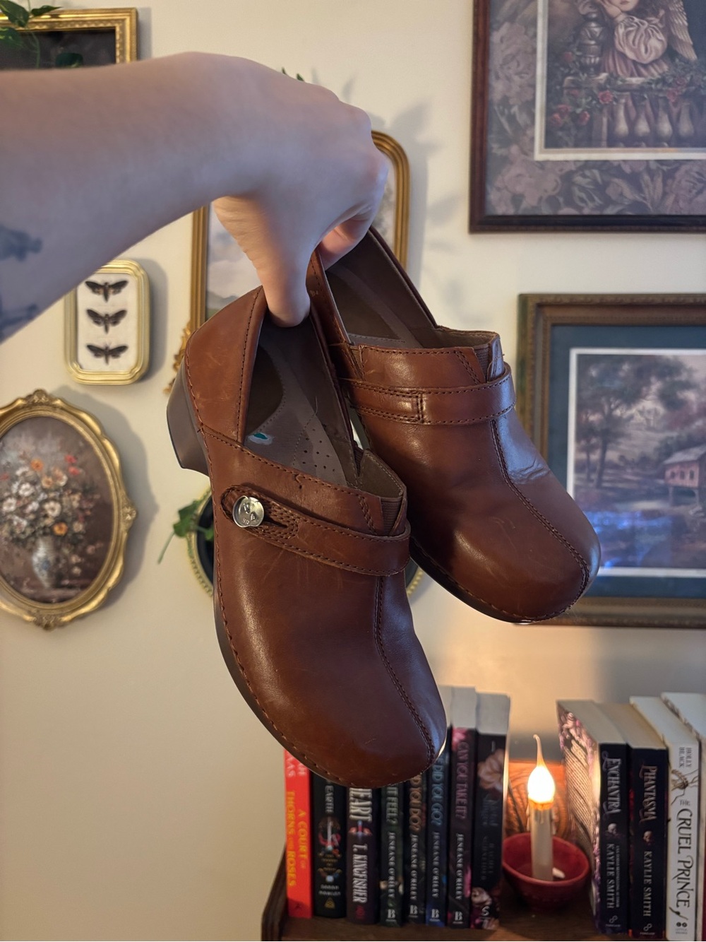 Dansko Brown Leather Comfort Clogs for Women